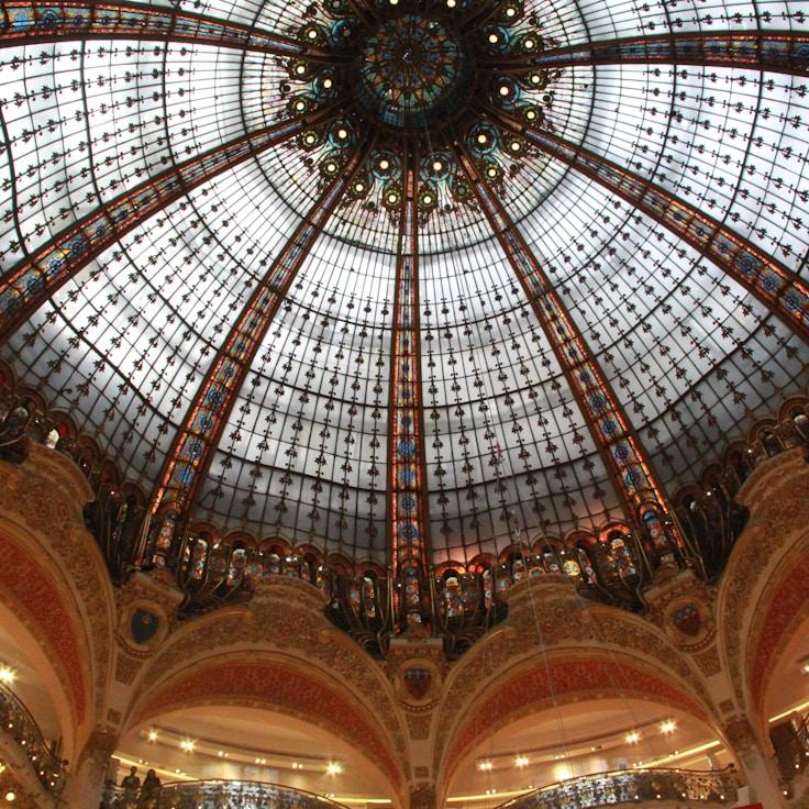 Modern shopping mall interior with family areas